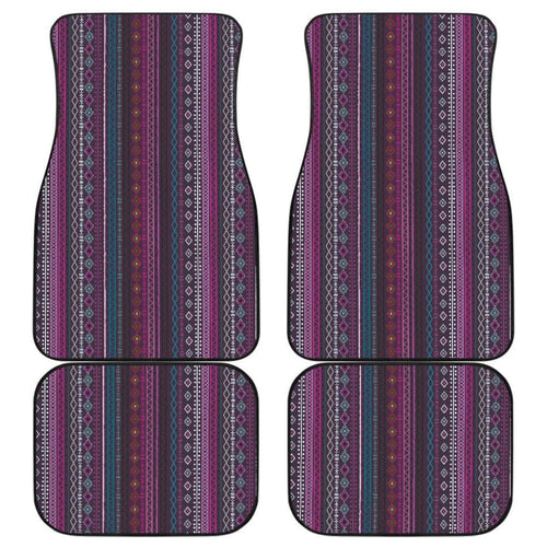Purple Boho Stripes Decor Cl Car Floor Mats