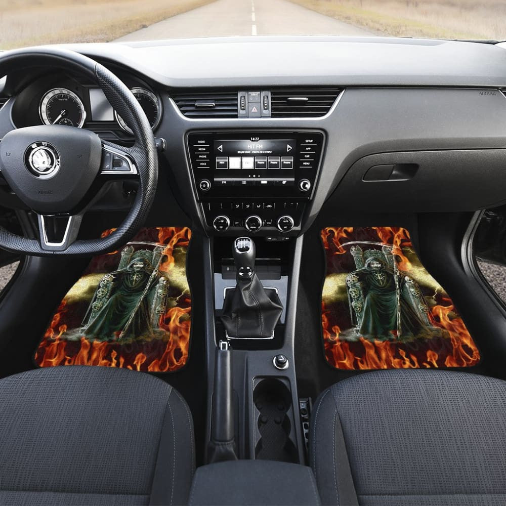 Flaming Grim Reaper Fire Car Floor Mats