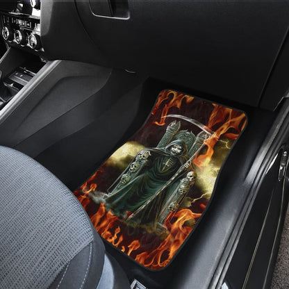 Flaming Grim Reaper Fire Car Floor Mats