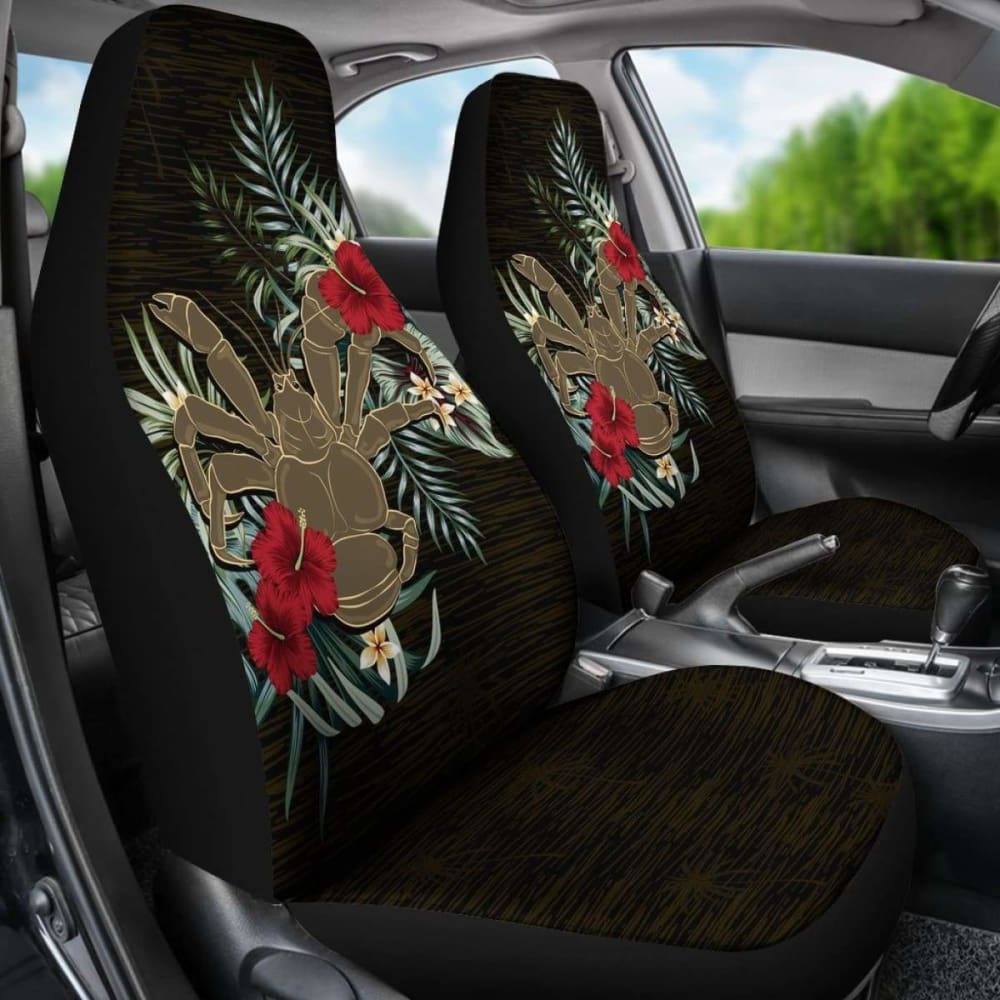 Niue Coconut Crab Hibiscus Car Seat Covers