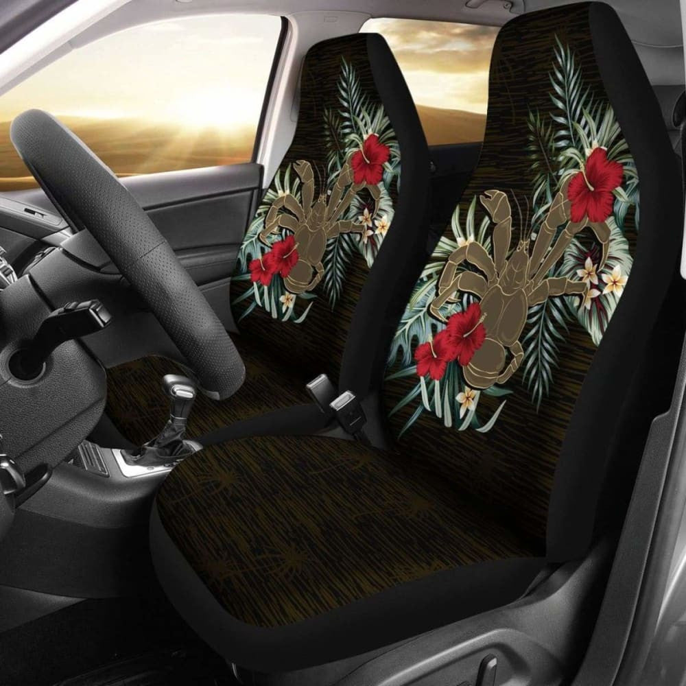 Niue Coconut Crab Hibiscus Car Seat Covers