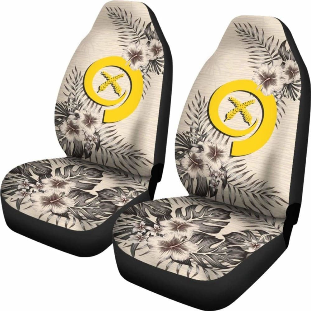 Vanuatu Car Seat Covers The Beige Hibiscus (Set Of Two)