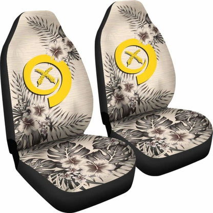 Vanuatu Car Seat Covers The Beige Hibiscus (Set Of Two)