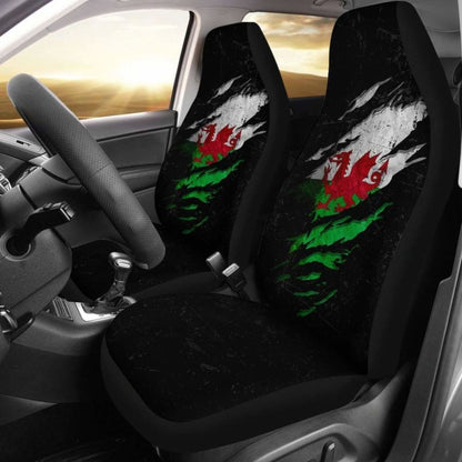 Wales In Me Car Seat Covers - Special Grunge Style (Set Of Two)