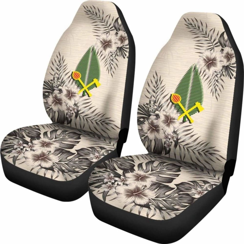 (Alo) Wallis And Futuna Car Seat Covers The Beige Hibiscus (Set Of Two)