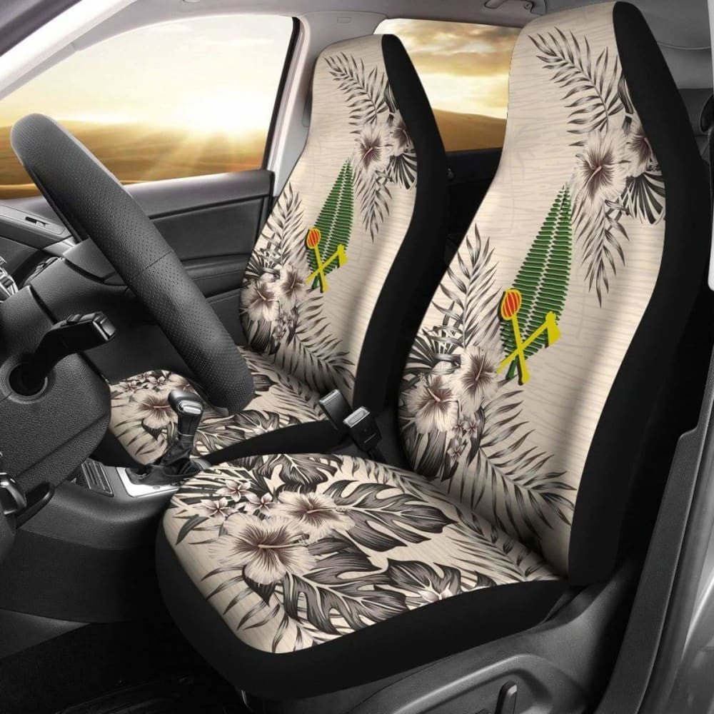 (Alo) Wallis And Futuna Car Seat Covers The Beige Hibiscus (Set Of Two)
