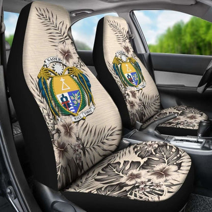 Nauru Car Seat Covers The Beige Hibiscus (Set Of Two)