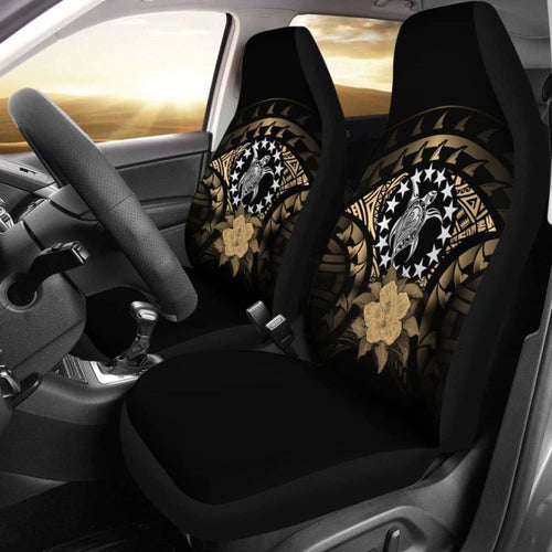 Cook Islands Car Seat Cover Gold Hibiscus