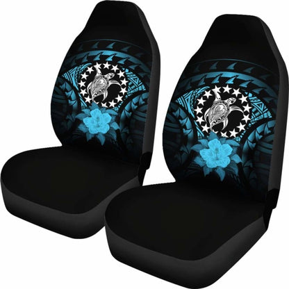 Cook Islands Car Seat Cover Turquoise Hibiscus