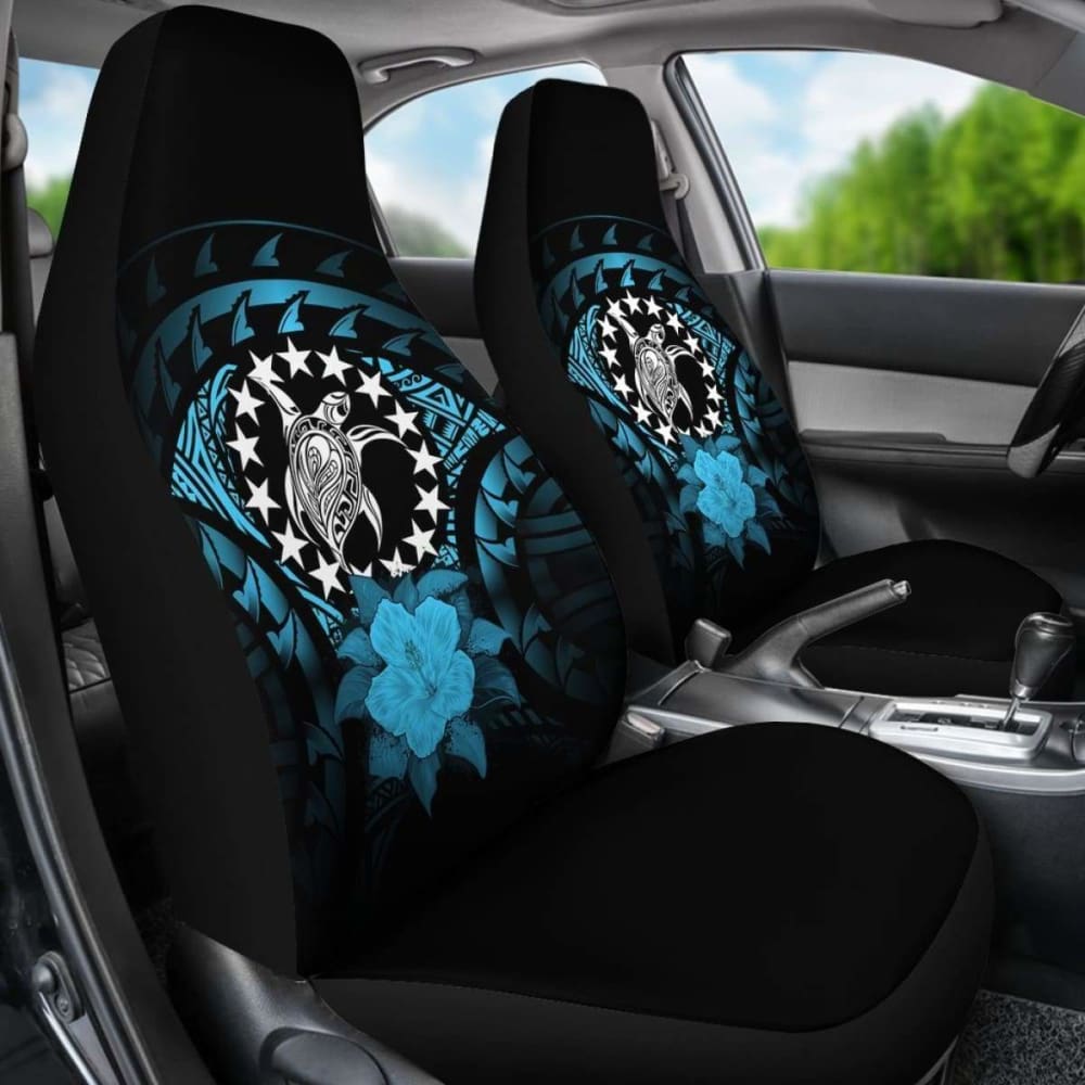 Cook Islands Car Seat Cover Turquoise Hibiscus