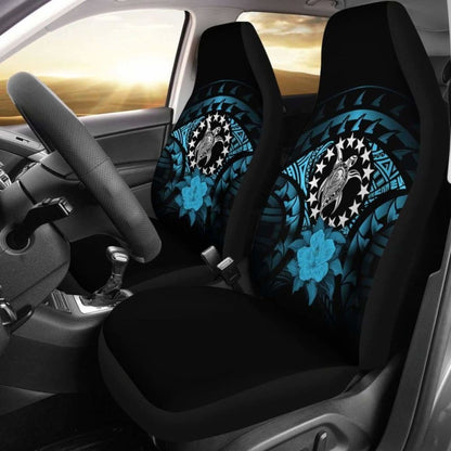 Cook Islands Car Seat Cover Turquoise Hibiscus