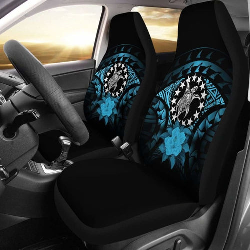 Cook Islands Car Seat Cover Turquoise Hibiscus