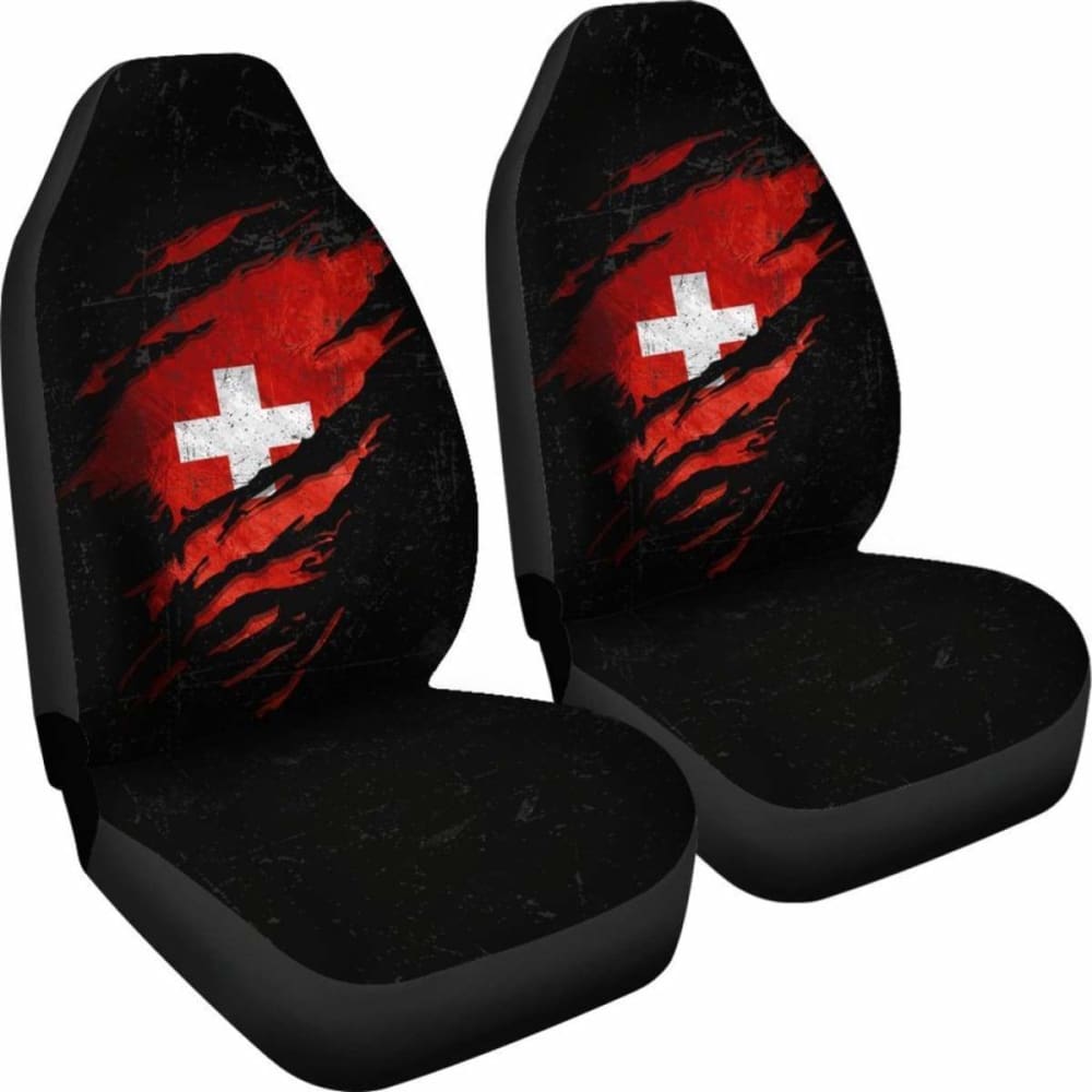 Switzerland In Me Car Seat Covers - Special Grunge Style (Set Of Two)