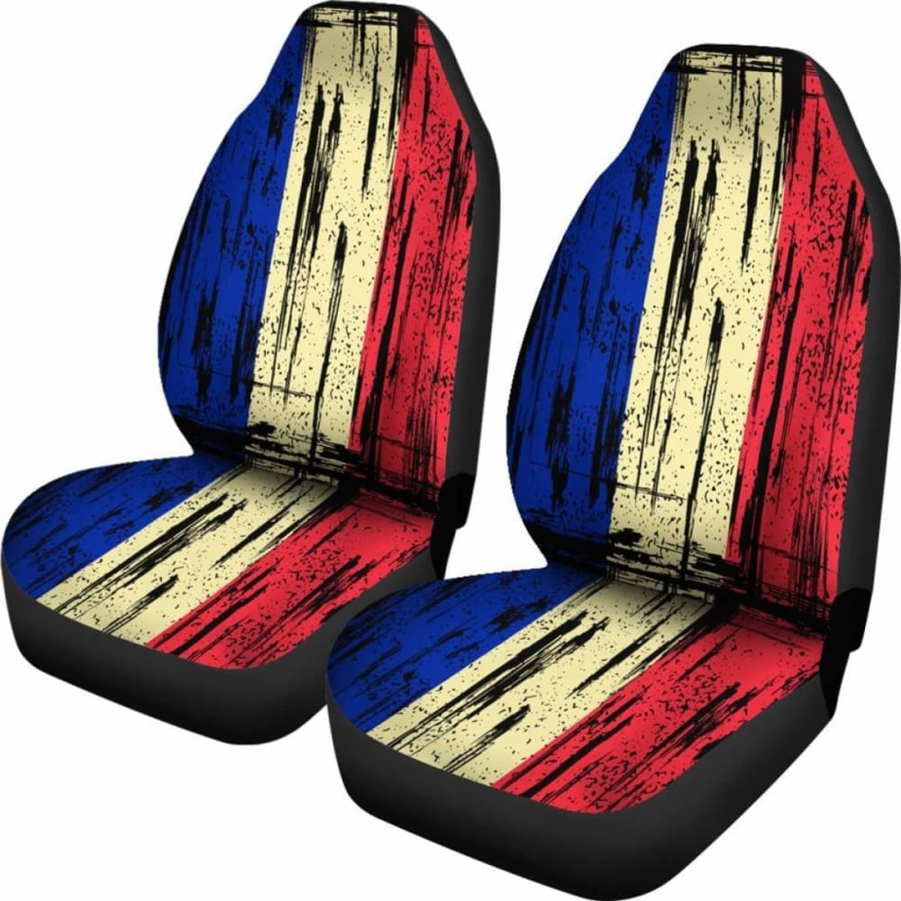 France Grunge Flag Car Seat Cover