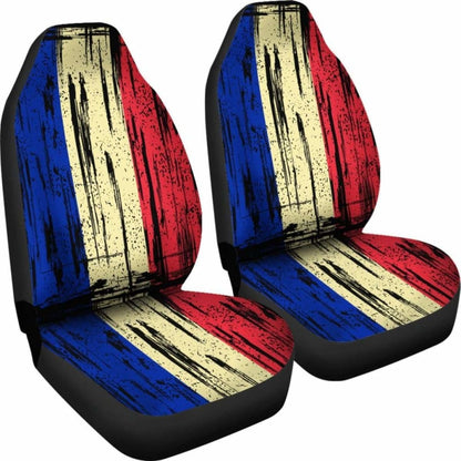 France Grunge Flag Car Seat Cover