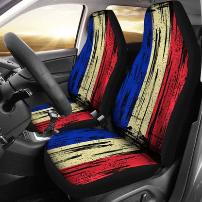 France Grunge Flag Car Seat Cover