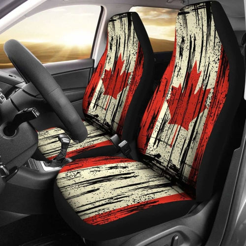 Canada Grunge Flag Car Seat Cover