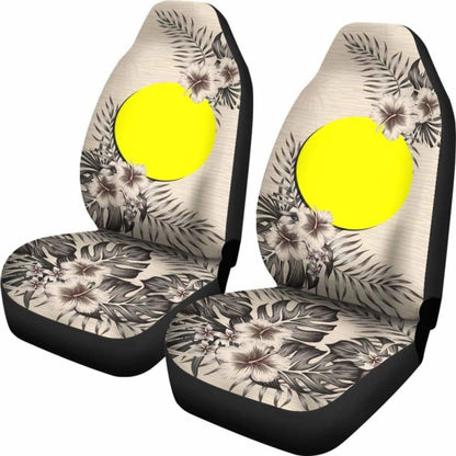 Palau Car Seat Covers The Beige Hibiscus (Set Of Two)