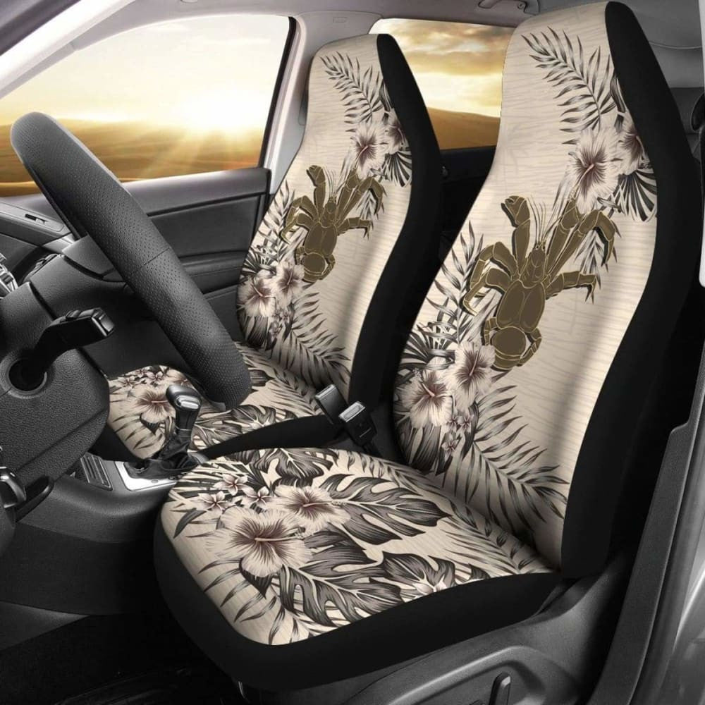 Niue Car Seat Covers The Beige Hibiscus (Set Of Two)