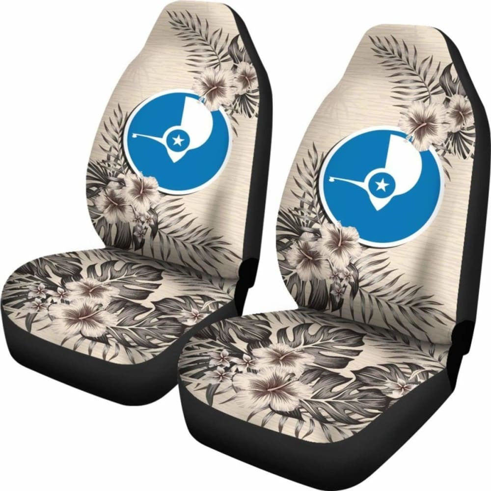 Yap Car Seat Covers The Beige Hibiscus (Set Of Two)