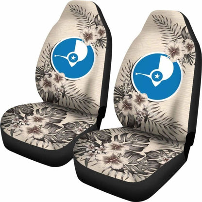 Yap Car Seat Covers The Beige Hibiscus (Set Of Two)