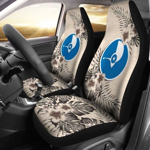 Yap Car Seat Covers The Beige Hibiscus (Set Of Two)