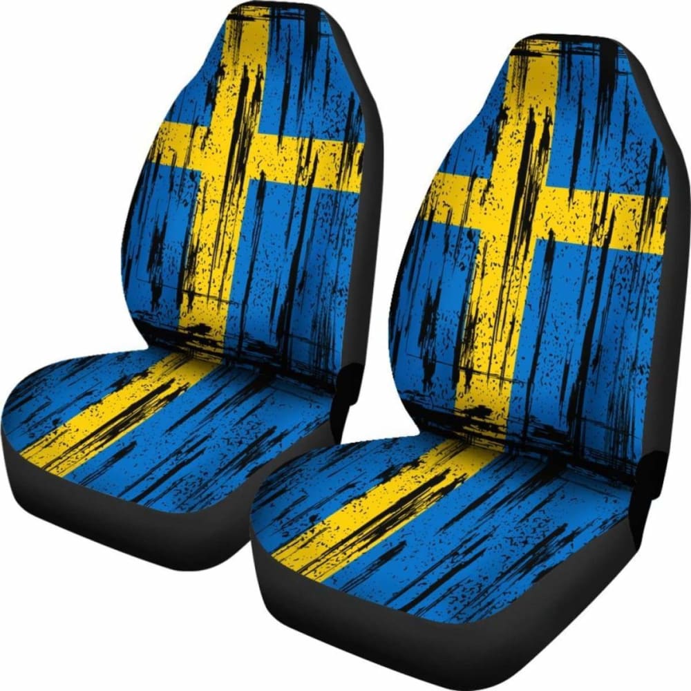 Sweden Grunge Flag Car Seat Cover