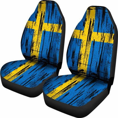 Sweden Grunge Flag Car Seat Cover