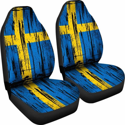 Sweden Grunge Flag Car Seat Cover