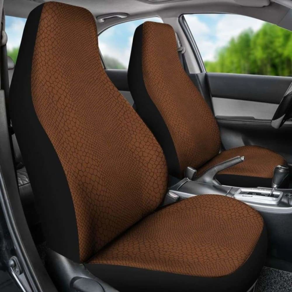 Cognac Color Snake Skin Reptile Scales Car Seat Covers