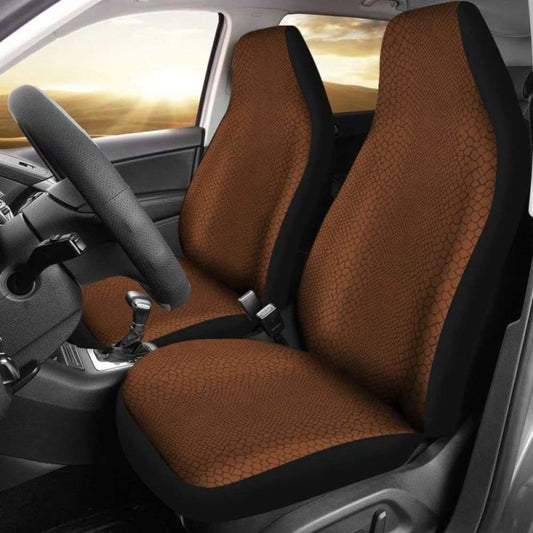 Cognac Color Snake Skin Reptile Scales Car Seat Covers
