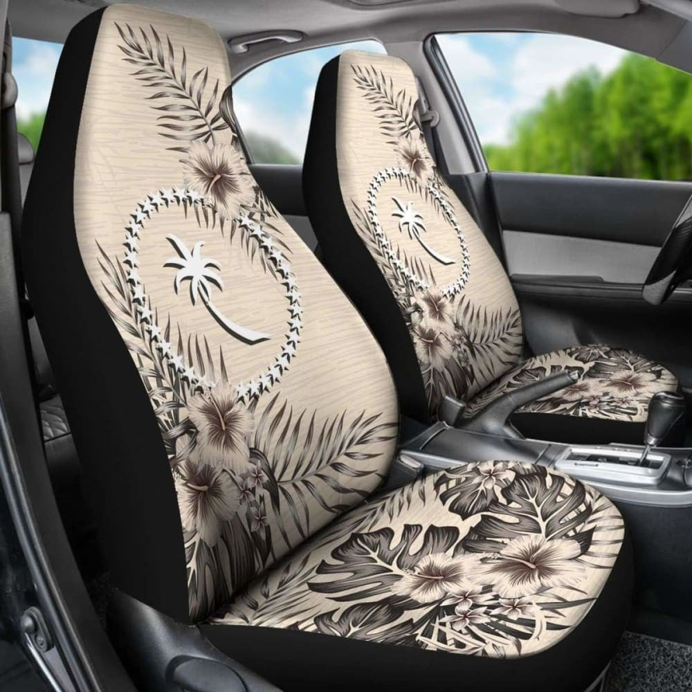 Chuuk Car Seat Covers The Beige Hibiscus (Set Of Two)
