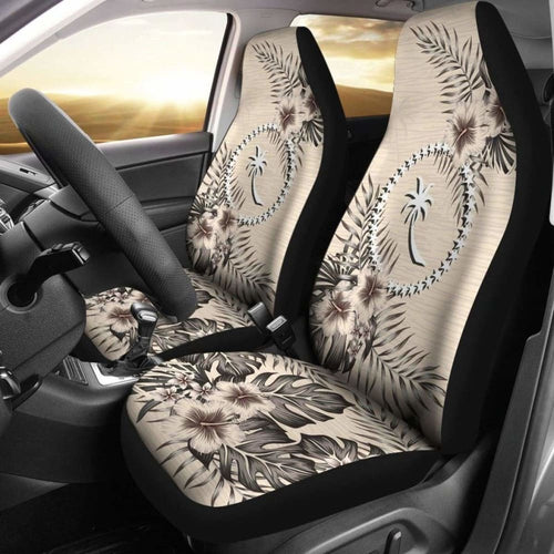 Chuuk Car Seat Covers The Beige Hibiscus (Set Of Two)