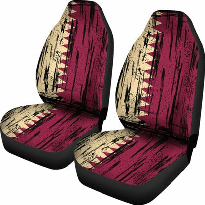 Qatar Grunge Flag Car Seat Cover