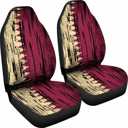 Qatar Grunge Flag Car Seat Cover