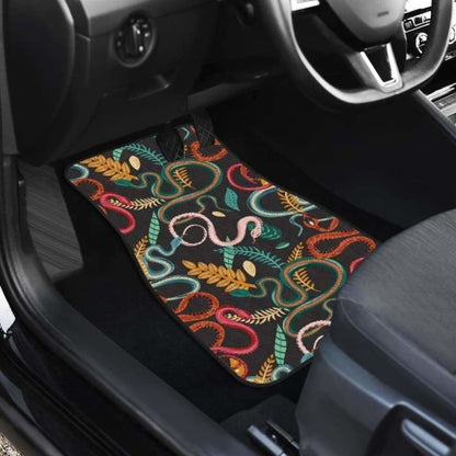 Colorful Snake Plant Pattern Front And Back Car Mats