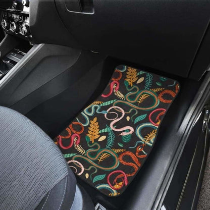 Colorful Snake Plant Pattern Front And Back Car Mats