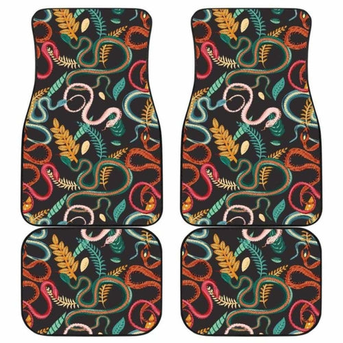 Colorful Snake Plant Pattern Front And Back Car Mats