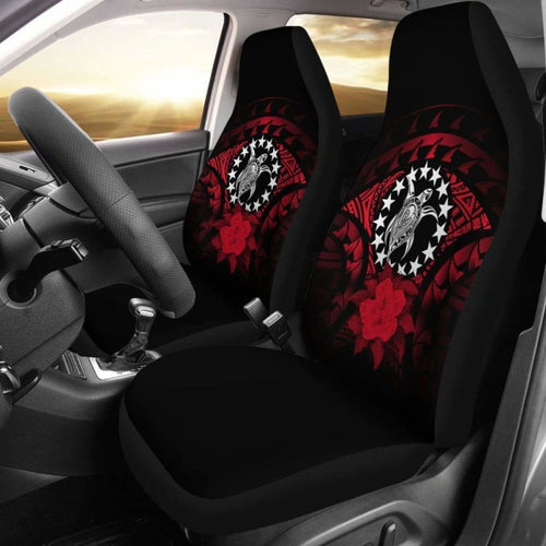 Cook Islands Car Seat Cover Red Hibiscus