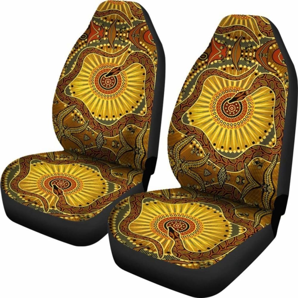 Australia Car Seat Covers - Australian Aboriginal Snake - Rainbow Serpent -