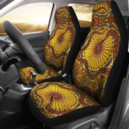 Australia Car Seat Covers - Australian Aboriginal Snake - Rainbow Serpent -