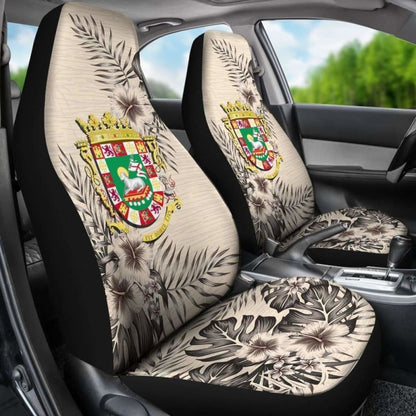 Puerto Rico Car Seat Covers The Beige Hibiscus (Set Of Two)