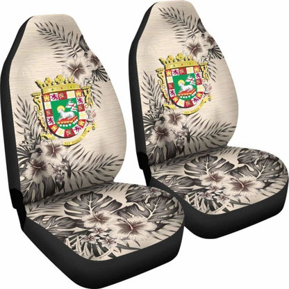Puerto Rico Car Seat Covers The Beige Hibiscus (Set Of Two)