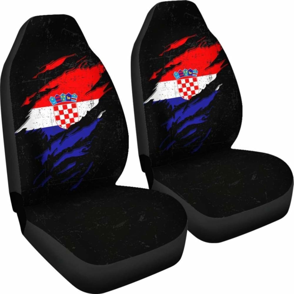 Croatia In Me Car Seat Covers - Special Grunge Style (Set Of Two)