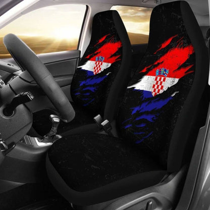 Croatia In Me Car Seat Covers - Special Grunge Style (Set Of Two)