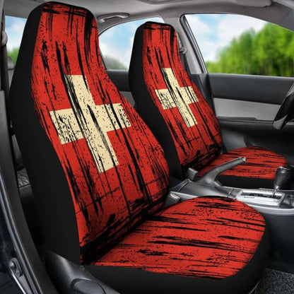 Switzerland Grunge Flag Car Seat Cover