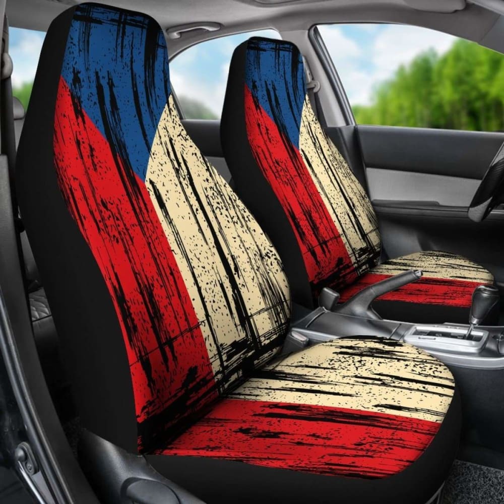 Czech Republic Grunge Flag Car Seat Cover