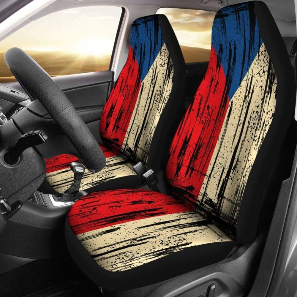 Czech Republic Grunge Flag Car Seat Cover