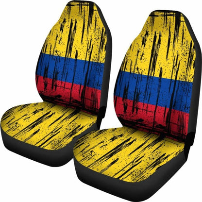 Colombia Grunge Flag Car Seat Cover