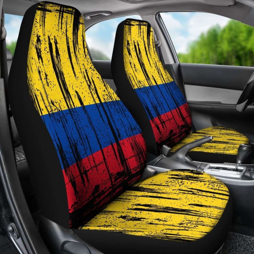 Colombia Grunge Flag Car Seat Cover